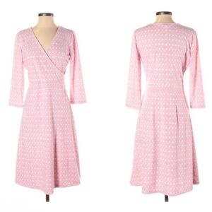 Sigrid Olsen Pink Dress Wrap Style Floral Design Size Extra Large XL